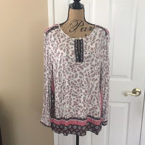 J. Jill Floral Long Tunic Top Border accents XL